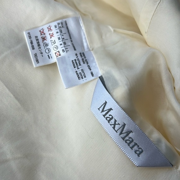 MaxMara Sz 6/40 Cream 100% Cotton Fitted Blazer Made in Italy - Picture 7 of 9
